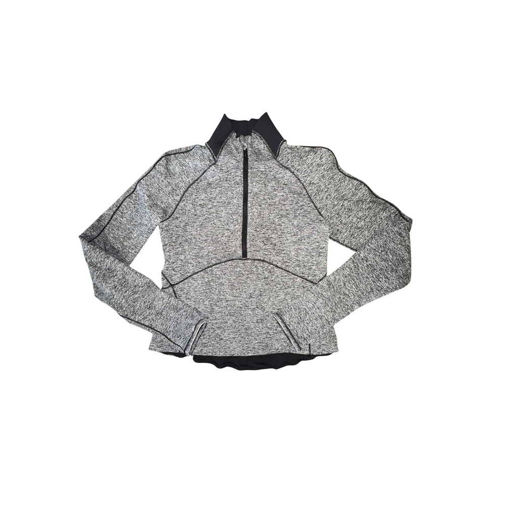 Lululemon Always Alert 1/2 Half Zip Heathered Black size 6 pullover jacket